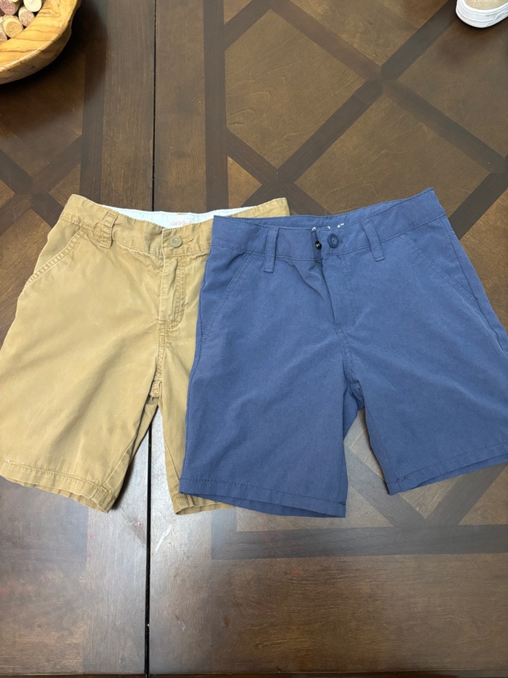 Cat & Jack Boys' Shorts in Tan and Navy - Classic Cotton Chino Pair